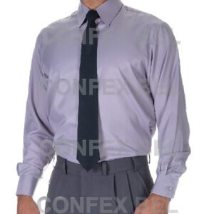 Camisa Social Cinza Mangas Longas Masculina